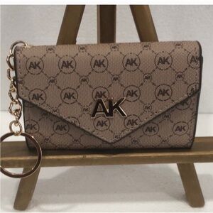 NWOT!! *RARE* Anne Klein Signature Brown Women's Keychain Flap Card Wallet